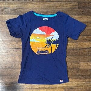 Appaman Navy Blue Kids T-Shirt with Sunset Graphic